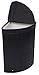 BirdRock Home Corner Laundry Hamper with Lid and Cloth Liner - Bamboo - Black - Easily Transport Laundry Basket - Collapsible Hamper - String Handles