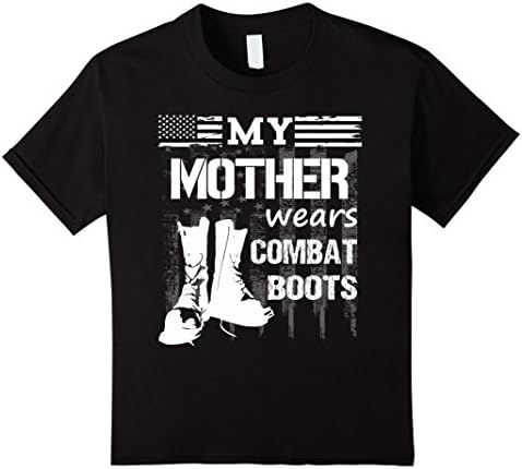 Kids My Mother Wears Combat Boots - Military Veteran tee 12 Black