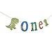 Dinosaur Smash Cake Kit First Birthday Glitter One Banner Highchair Banner with Glitter Dinosaur One Cake Topper for Dino 1st Birthday Supplies Decorations