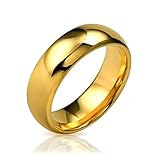 Bling Jewelry Gold Plated High Polish Comfort Fit Tungsten Wedding Band