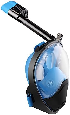 Easynew Full Face Snorkel Mask, Seaview 180° ,Full Face and anti-fog anti-leak Design For Snorkeling ,GoPro Compatible,longer Snorkeling Tube,See More With Larger Viewing Area Than Traditional Masks