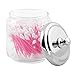 iDesign York Glass Bathroom Vanity Apothecary Jar with Lid for Cotton Balls, Swabs, Cosmetic Pads, Candy, 3.75