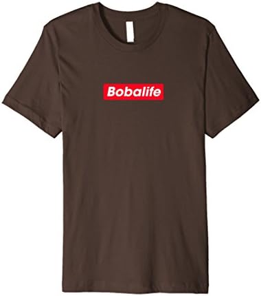 Mens BOBALIFE - Asian Style Bubble Tea Designer Premium T-Shirt XL Brown