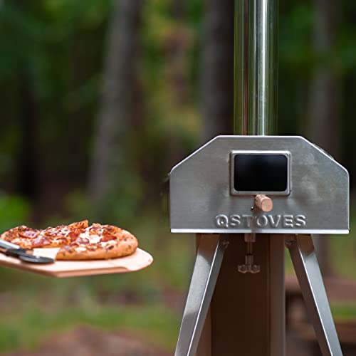 Qubestove Outdoor Pizza Oven Wood Fired with Rotating Pizza Stone 2in