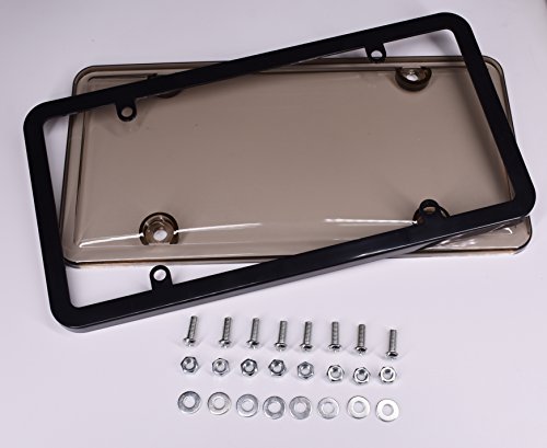 Smoked License Plate Cover Clear Smoked License Plate Shields - 2-Pack Novelty/License Plate Clear Smoked Bubble Shields