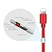 Becaso Lightning Cable, 5' Nylon Braided Charging Cable Cord Lightning to USB Cable Charger, Compatible with iPhone 7/7 Plus/6/6S/6 Plus/6S Plus/5S/5C, iPad, iPod and More - Red - 3 Piece