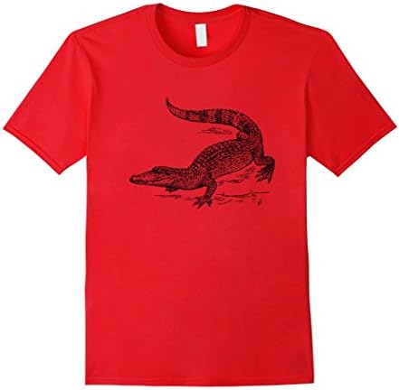 Mens Crocodiles T-shirts - Killer Croc T Shirt - Crocodile Tee XL Red