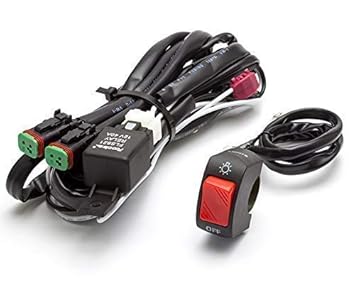 Motorbike Spotlight Fog Light Wiring Loom Harness Kit with On Off