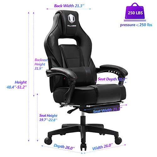KILLABEE Massage Gaming Chair, Ergonomic HighBack Racing Reclining