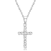 AOROCO Cross Necklace for Women 14K Gold Plated Cross Necklace Dainty Cross Pendant Trendy Jewelry Gifts for Christmas
