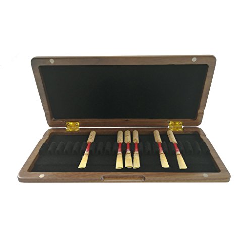 image for MagiDeal Black Walnut Oboe Reed Case Holder Container for 20 Oboe Reed