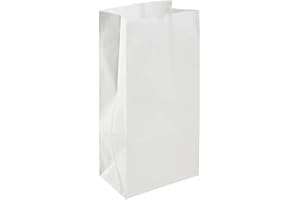 Karat 8lb Paper Lunch Bags - White, 1,000 Count - Versatile Paper Bags for Small Business, Snacks, Popcorns or Party Favor - Sturdy, Self-Standing, Reusable