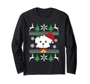 maltese ugly christmas sweater