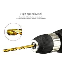 Drill Warehouse set de 99 brocas de 1.5 mm - 10 mm HSS de acero rápido - Herramienta de titanio para madera, plástico y aluminio cobre de acero