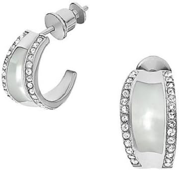 Skagen Klassik Pearlized Stainless Steel Earrings with Crystals SKJ0169