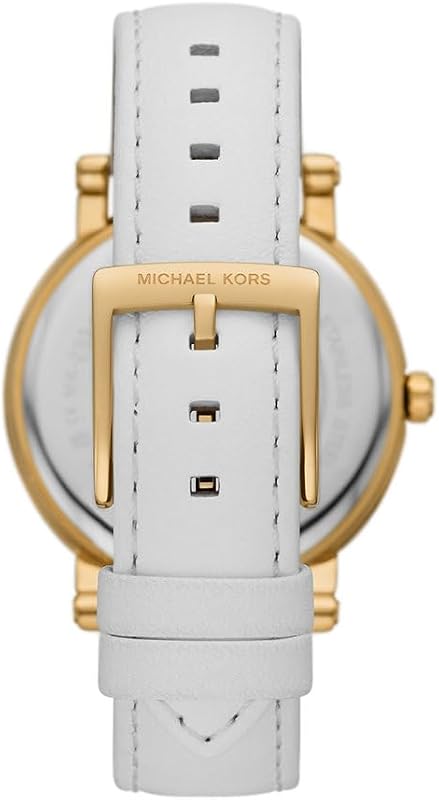Corey - Orologio da donna al quarzo, movimento a tre lancette con cinturino in lega o pelle, Bianco panna, 38 mm, cinghia