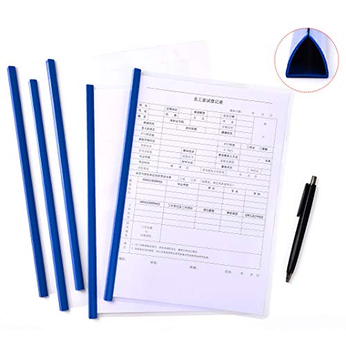 Lind Kitchen 20pcs A4 Sliding Binding Bars for Report Cover School Office Supplies,Blue Documents Files Binding Spine Bars