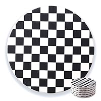 DOOMIC Absorbent Ceramic Stone Coaster For Drinks With Cork Backing,Thirsty Stone drink coasters Keep Spill Off Table and Prevent Furniture from Dirty and Scratched,Set of 6