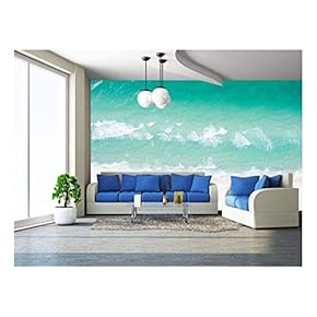 Crystal Clear Sea Waves - Removable Wall Mural | Self-Adhesive Large Wallpaper - 66x96 inches