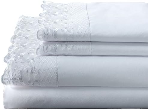 Hotel Lace-Trim Sheet Set (Twin, White)