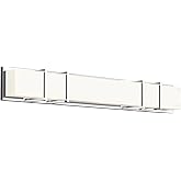 Kuzco Lighting Alberni 38" Vanity Light | Chrome Finish | Made of Aluminum, Steel and Acrylic | Rectangular Wall Light | Fros