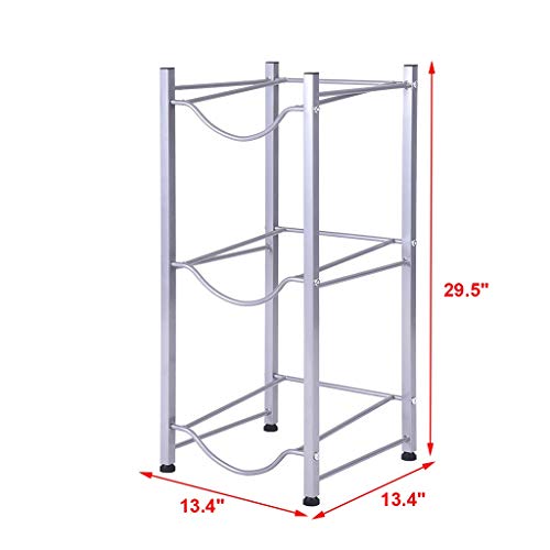 Homefami 3-Tier Water Cooler Jug Rack Water Bottle Storage Rack Detachable Heavy Rack Durable Steady Water Jug Holder 13.4 x 13.4 x 29.5 in