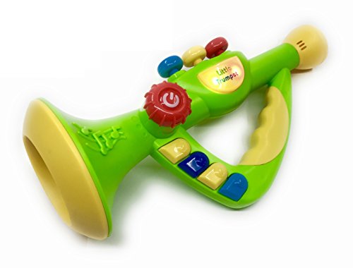Musical Trumpet Children's Toy Battery Operated w/ Tunes & Lights , Kids Learning & Entertainment (Green) - Thumbnail 6