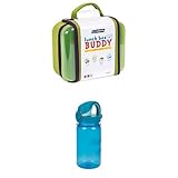 Nalgene Buddy Lunch Box, Green and Nalgene Kids OTF Bottle, Blue, 12 oz
