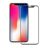 IPhone X Tempered Glass Film, steanum Invisible Shield HD Screen Protector for IPhone X (9H Hardness, 3D Curved-edge, Smooth Touch, High Transparency) Black