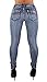 Colombian Design, Plus Size Mid Waist, Butt Lifting, Skinny Leg Jeans in Washed Blue Size 20