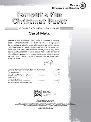 Famous & Fun Christmas Duets, Book 3: 6 Duets for One Piano, Four Hands - Image 4