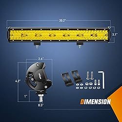 Nilight 420W 20Inch Amber Lights Triple Row Flood