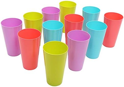 BELLE VOUS Vasos de Plastico (24 Piezas) - 500 ml Vasos Colores ...