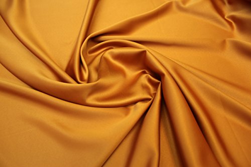Silk Touch Satin Fabric, Imitation Silk Satin Charmeuse 2way Stretch, Very Soft (Copper)
