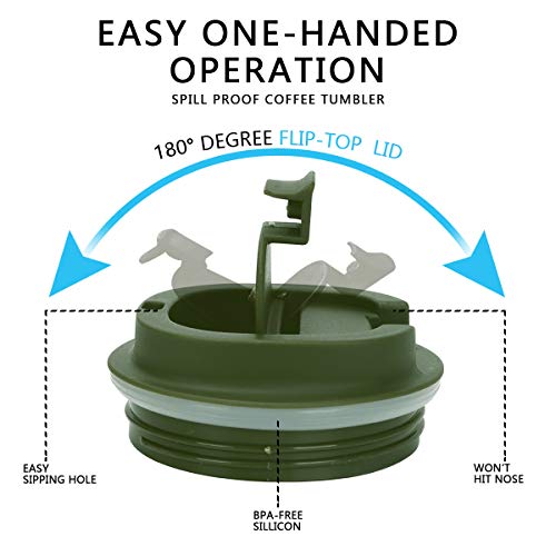 CS COSDDI Thermobecher- Isolierbecher, Edelstahl Travel Mug, 13oz/380ml Vakuum auslaufsicher Reisebecher mit Deckel, Autobecher, doppelwandig isoliert für, Wasser und Tee, Kaffee-to-go Becher – Bild 6