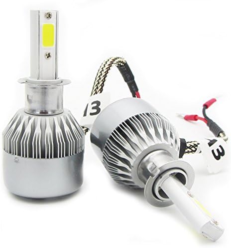 TXVSO8 H3 LED Headlight Bulbs Conversion Kits for Car Halogen HID Xenon 110W 8000LM 6000K White Lamps, 55W/Bulb, COB Chips, 2 Yr Warranty