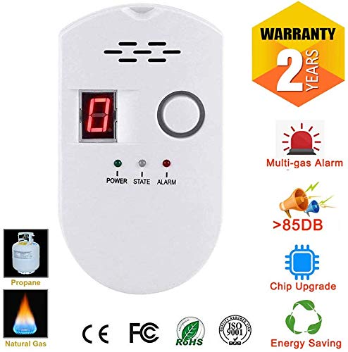 Natural Gas Leak Detector, Natural Gas Alarm Detector for Home Smart Gas Detector Electronic Sniffer Pen Plug-in Gas Detector
