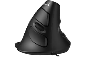 DELUX Wired Ergonomic Vertical Mouse with 4200DPI, Silent Clicks, with Removable Palm Rest for Reduce Wrist Pain, for PC Lapt