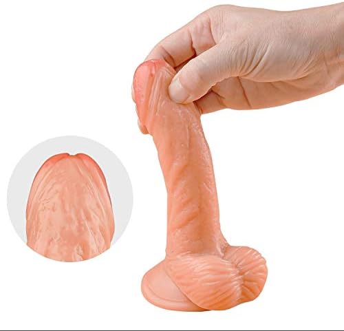 Gseeo ilicone Dilldòs 6.1 Inch - The Suction Cup Base Enables Perfect Hold and Hands-Free Play (Color : Skin)