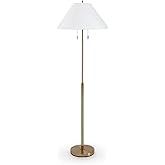 Signature Design by Ashley Haigwood Modern Tall Floor Lamp with Empire Shade, Gold