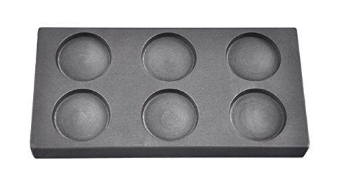 6 Cavity 1 oz Troy Ounce Round Gold Graphite Ingot Coin Mold For Melting Casting Refining Scrap Metal Jewelry