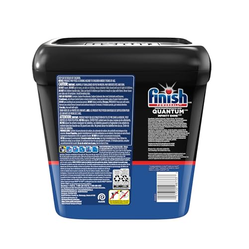 Finish® Quantum® Infinity Shine® Dishwasher Detergent Pods, 3 Chamber Formula with PowerBall, 2X Grease Fighting*, 24H Dried-On Stains, Shine Protection, No Pre-Rinse, 70 Tabs