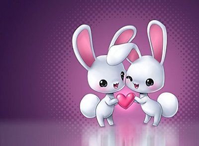 Click Here to See More Images SDore Love Heart White Rabbit Edible 1/2 Half Sheet Image Frosting Cake Topper Birthday Party