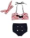 3pcs Toddler Baby Girls Swimwear Cute Straps Bikini Set Swimsuit Beachwear Outfits (Red, 12-18 Months)