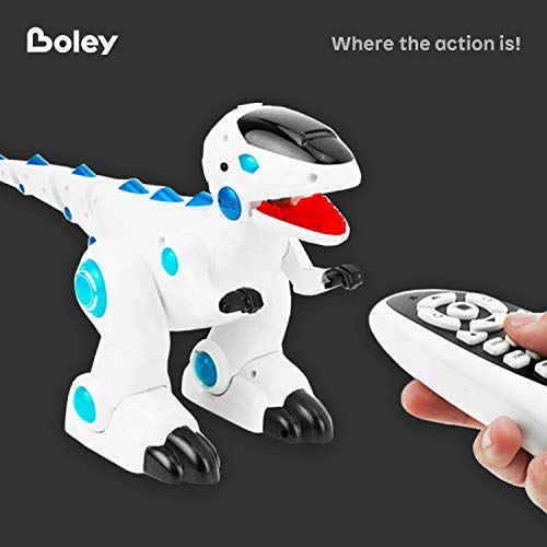 Boley RC Dinosaur Robot Infrared Remote Control Dinosaur TRex Toy Robot with Mist, Music, and