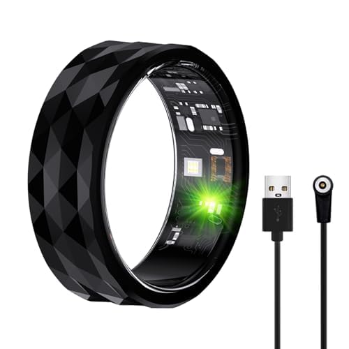 Photo 1 of Smart Ring with Calories, Heart Rate,Step Counter, Heart Rate & Blood Oxygen Monitor, Sleep Tracking, and IP68 Waterproof - No App Subscription, Compatible with Android 5.1+ & iOS 8.0 (Black, 9#)