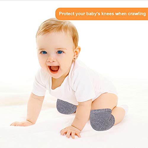 TORASO Baby Head Protector & Baby Knee Pads for Crawling,Infant Safety Helmet & Walking Baby Helmet，for Age 6-36 Months, Gray Star(A)