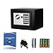 Digital Electronic Safe Security Box Fireproof Wall-Anchoring Safe Deposit Box for Money Jewelry Cash Batteries - US Stock (Black)