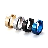 Zealmer Men Women 316L Stainless Steel Unique Small Hoop Earrings Huggie Ear Piercings Hypoallergenic