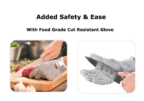 image for Unijoy UKS01 Knife Sharpener with Cut Resistant Glove | 2-Stage Profes